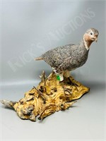 carved wood & acrylic Pheasant & stand ( B7)