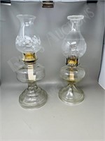 2 glass oil lamps ( B8)