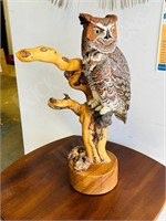 carved wood & acrylic Owl - 23" tall ( B12)