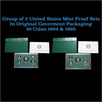 Group of 2 United States Mint Proof Sets 1994-1995