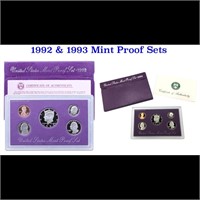 Group of 2 United States Mint Proof Sets 1992-1993