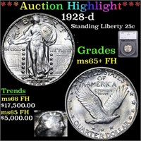 ***Auction Highlight*** 1928-d Standing Liberty Qu