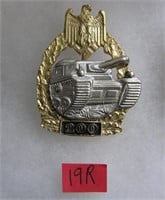 German army tank battle badge WWII style