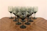 11 Smoke Glass Wine Glasses