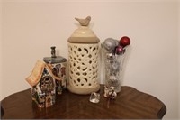 Misc. Lot with Candle Holders, Crystal Vase, Etc.