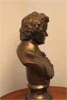 Beethoven Bust and Flower in Leaded Glass Case