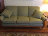 Cherry wing frame  sofa 82” w x 36” tall & pillows