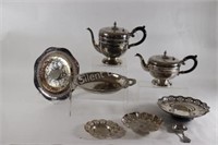 Silver Plate Tea & Coffee Set w Trays