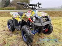 Mini ATV til børn, blå-camouflage, benzin atv023