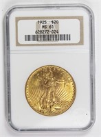 1925 $20 ST. GAUDEN'S GOLD