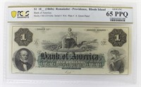 1860'S PROVIDENCE, RHODE ISLAND $1.00 NOTE