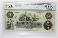 1860'S RHODE ISLAND $2.00 NOTE