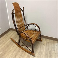 Rustic Amish Hickory Twig Rocker Rocking Chair