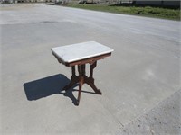 Antique Marble Top Table 29"x28 1/2" very nice -