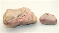 CLINOZOISITE-PINK THULITE - ROUGH & POLISHED