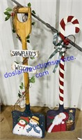 Painted Decorative Holiday Shovels 39” & 36”