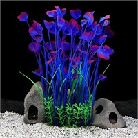QUMY Large Aquarium Plants Artificial Plastic Fi
