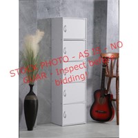 Hodedah 5-Shelf/Door Cabinet, White