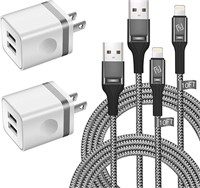 WHIRELEAST iPhone Charger Cable 10 FT with Wall