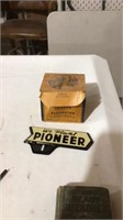 Dustier respirator, pioneer sign, vintage curling