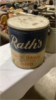 Vintage tin raths black Hawk kettle rendered lard