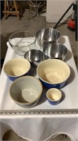 Various sized bowls, stoneware bowls.