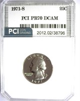 1971-S Quarter PCI PR-70 DCAM LISTS FOR $2550