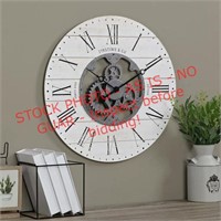 FirstTime &Co.shiplap gears 24in.  wall clock