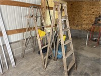 (2) 6' Wooden Folding Ladders