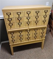 Wood Card Catalog Cabinet 34Wx17Dx45.5H