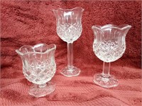 Home Interior 3 pc Clear Candle Holders NEW in BOX