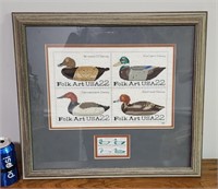 Cross stitch Framed Art - Ducks 19x17