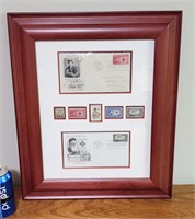 US Red Cross Stamp Issues Framed 15x18