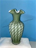 Fenton green spiral optic vase