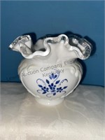 Fenton Silvercrest Rose Bowl handpainted by D