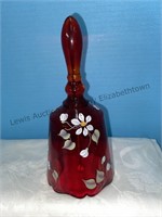 Fenton red bell hand-painted by S Allman