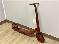 Vintage Red Metal Scooter
