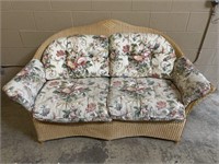 Vintage Lloyd/Flanders Floral Wicker Sofa