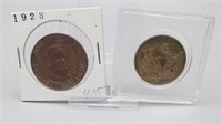 (B5) 2 vintage tokens coins