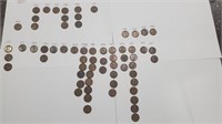 (B5) lot of pennies - wheat - 1916-58