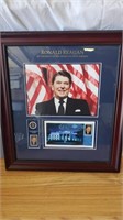Ronald Reagan framed memorbilia - 1st day of