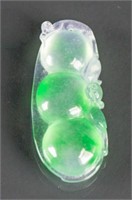 Chinese Green Jadeite Bean Pendant