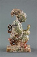 Chinese Archaistic Two Colour Jade Carved Officer