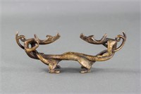 Chinese Tang Style Bronze Double Dragon Statue