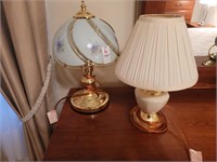 Pair of small lamps, glass shade is touch control