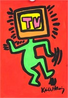 American Mixed Media on Paper Signed Keith Haring