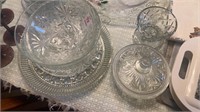 Glass candy dishes, and lidded bowls