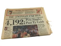 Cincinnati Enquirer Pete rose hits record paper