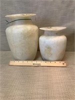 2 marble vases