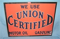 Union certified gas and oil retro style advertisin
